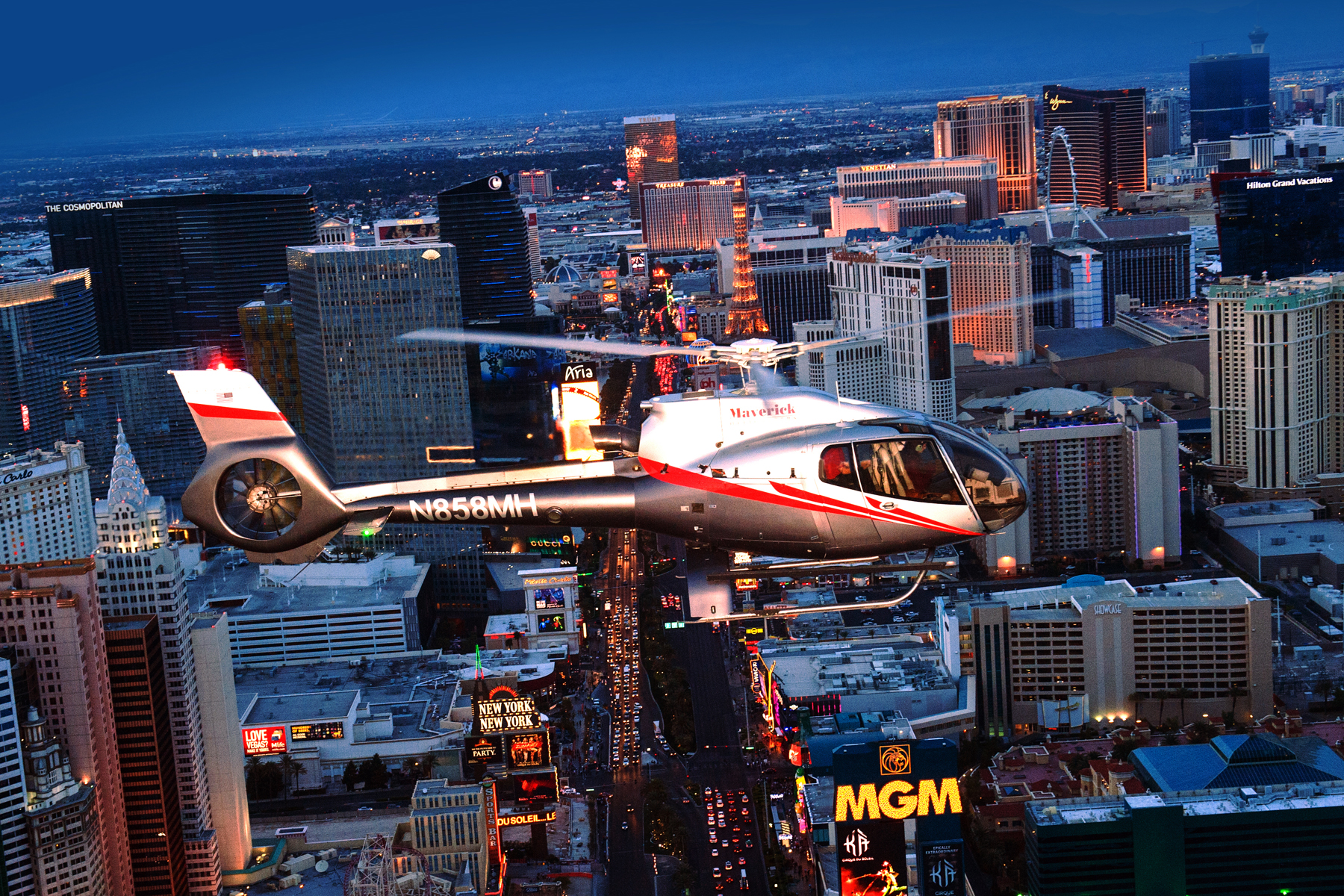 Las Vegas Night Flight Helicopter