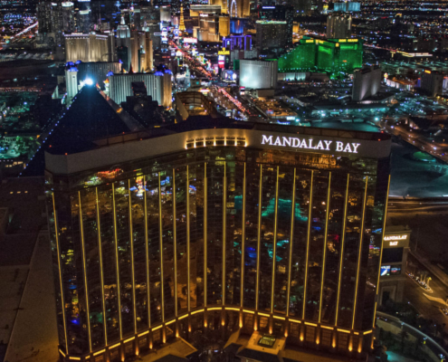 Visit Las Vegas at Night - Mandala Bay Building
