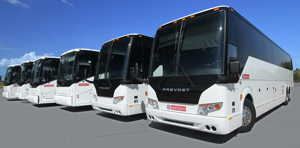 Grand Canyon Bus Tours - Side Row Sweetours Buses